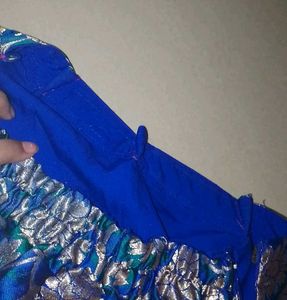 Pink And Blue Lehnaga Without Duppatta