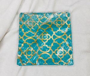 Stylish Teal & Gold Pillow Cover 20x20cms