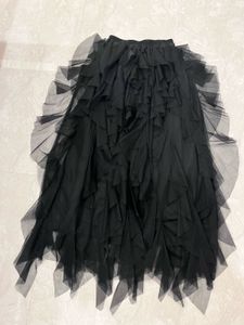 Y2k Gothic Ruffle Tulle Maxi Skirt