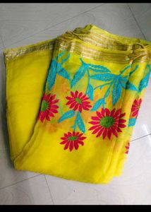 Purple Colour Embroidery Saree