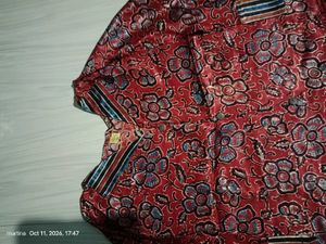 Chic Red Floral Kurti