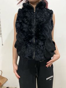 Fur Coat Black Vest
