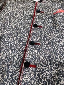 Black printed jodhpuri blazer