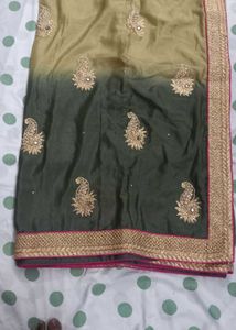 Embroidered Ombre Saree