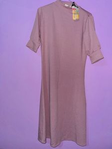 Dusty Rose Mock Neck Midi Dress