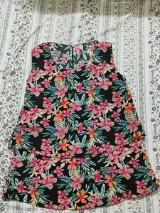 Tropical Floral Tiered Tunic Top