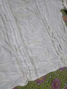 White Crinkle Textured Top