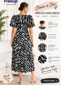 Chic Printed Midi Dress