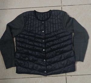 Unique Black Quilted Cardigan