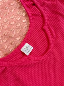 Hot Pink Ribbed Cropped Tank Top