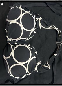 Stylish Black & White Circle Bikini Top