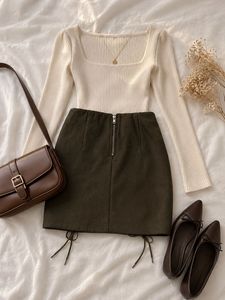 Lace-Up Skirt