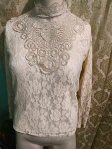 Elegant Lace High Neck Blouse
