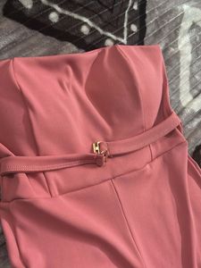 Pink Strapless Jumpsuit