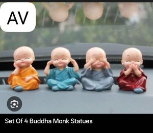 Set of 4 Adorable Buddha Monk Statues