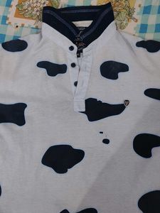 Men's Cow Print Polo Shirt