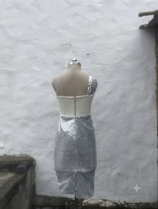 Sparkling Sequined One-Shoulder Dress