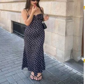 Chic Black &amp; White Polka Dot Maxi Dress