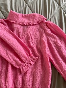 Max Peplum Top With V Neck and Korean Collar