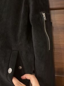 Black Suede Bomber Jacket