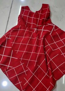Red Geometric Print Dress