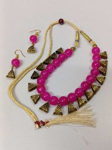 Boho Beaded Necklace & Earring Set