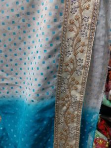 sky blue saree with double shade