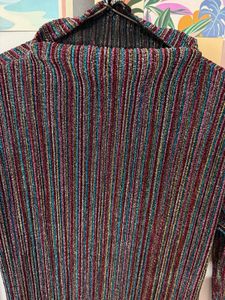 Striped Ribbed Turtleneck Top