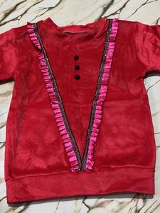 Unused Babygirl Chic Red Velvet Top
