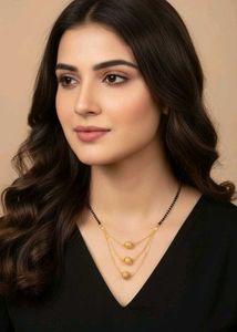 Gold & Black Beaded Necklace