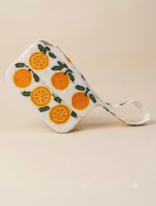 Beaded Orange Crossbody Bag