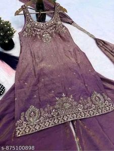Elegant Teal Embroidered Sharara Set
