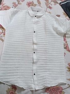 Men's White Textured Shirt