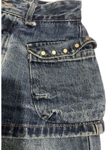Wide Leg Denim Jeans with Studded Pockets