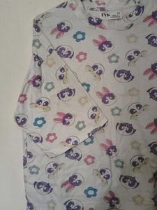 Cute Cartoon Print Crop Top