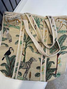 Brand 🆕 Exotic Jungle Block Print Tote Bag
