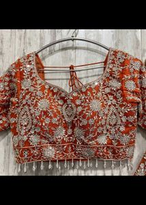 Stunning Orange Lehenga Choli Set