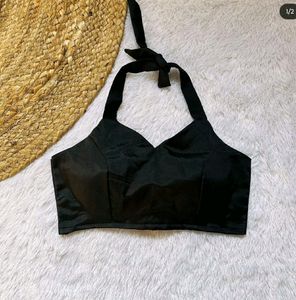 Padded Knot It Halter Neck Back Hook Blouse