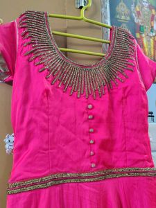 Stunning Pink Embellished Ethnic Gown