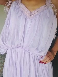 Lavender Lace Trim Fairycore Y2k Dress