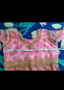 Pink Embroidered sharara set
