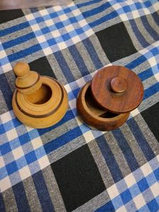 Set of 2 Vintage Wooden Containers