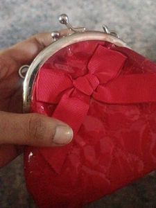 Cute Red Quilted Coin Purse