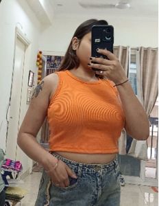 Orange Cropped Tank Top