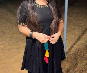 Black Kurta Set with Tassels