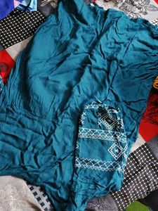 Teal Embroidered Kurta