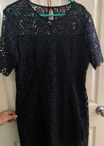 Elegant Black Lace Dress- xl(from pantaloons)