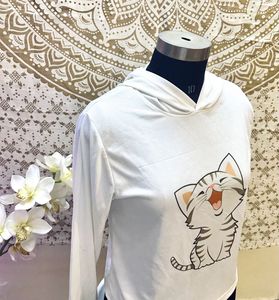 CuteCat Hoodie Top + Free Tee