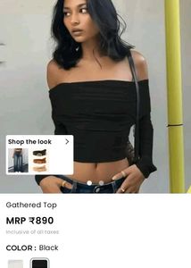 Chic Off-Shoulder Gathered Long Sleeve Top