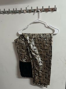 Elegant Black &amp; Gold Embroidered Suit